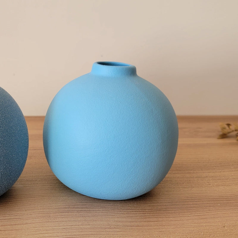 Ceramic Blue Bubble Vase 10 cm