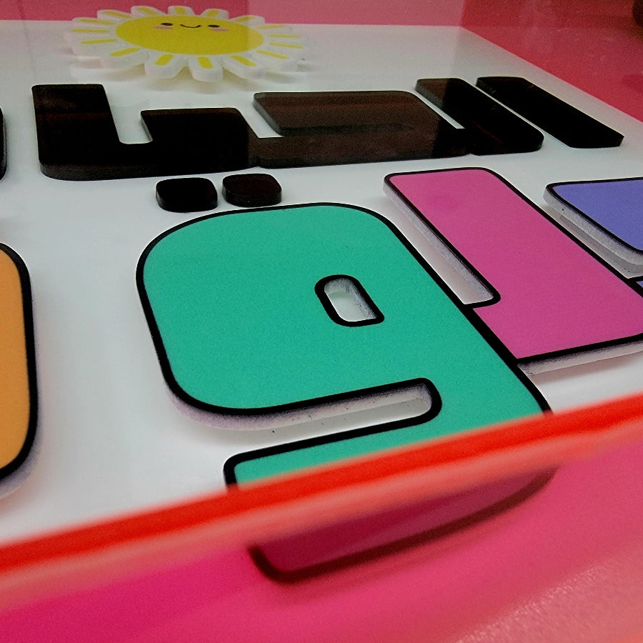 Wall Frame 3D Neon Beautiful Life 25x25 cm