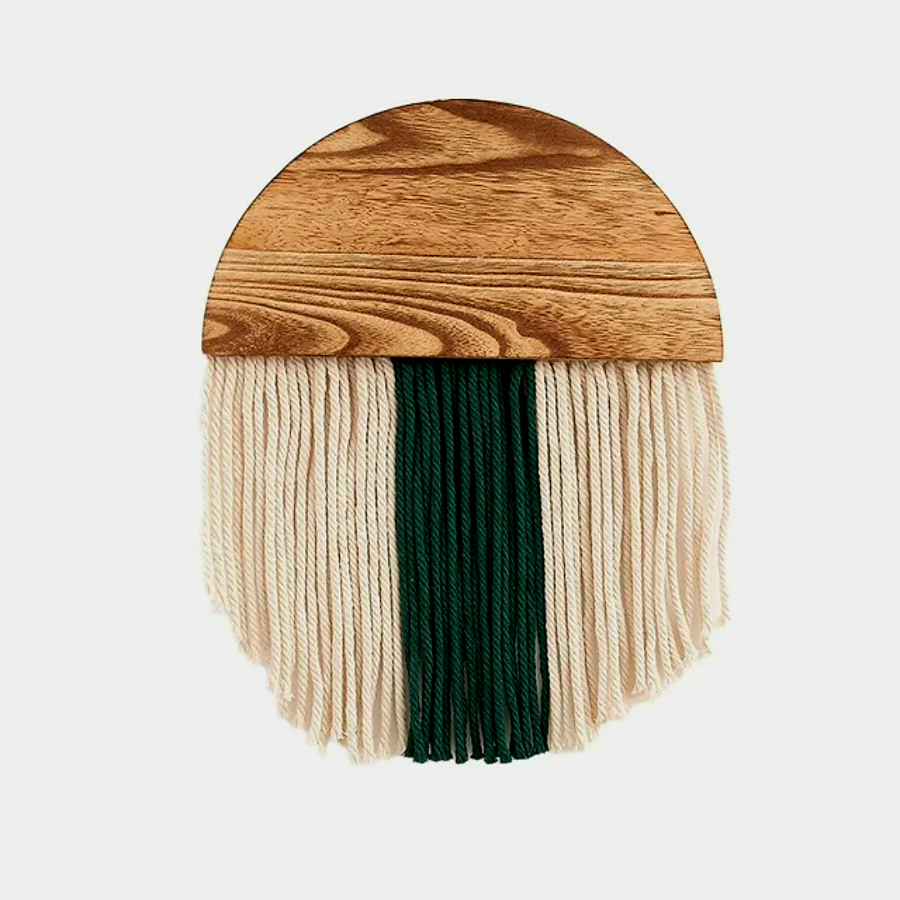 Woven Tapestry Wall Hanging Ropes Wooden Board Bohemian