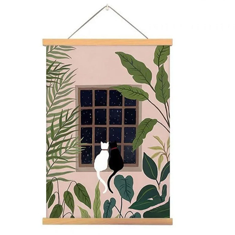 Paint Print Tapestry Wall Hanging Cats 40x60 cm