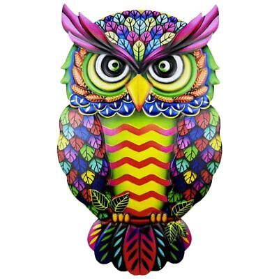 Metal Owl Purple Wall Hanging 25 cm