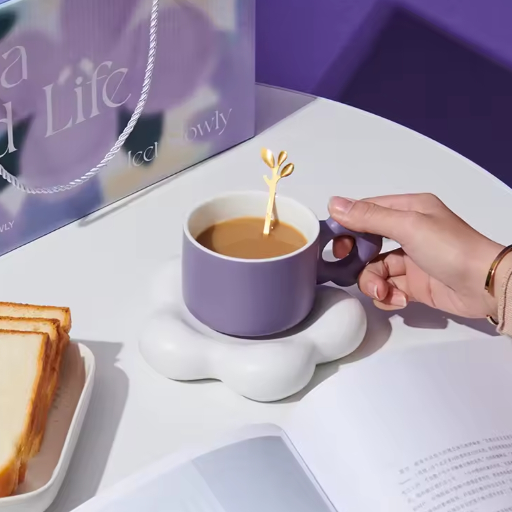 Pastel Cloud Mug + Spoon + Coaster 350 ml