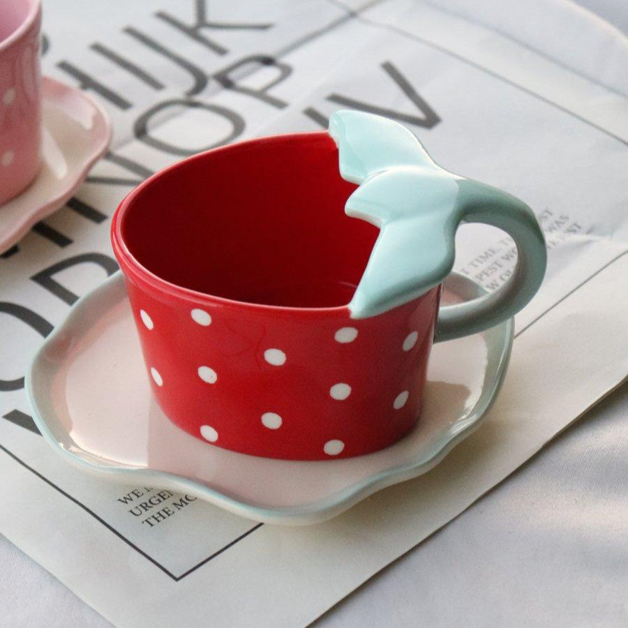 Strawberry Mug Saucer + Coaster 350 ml