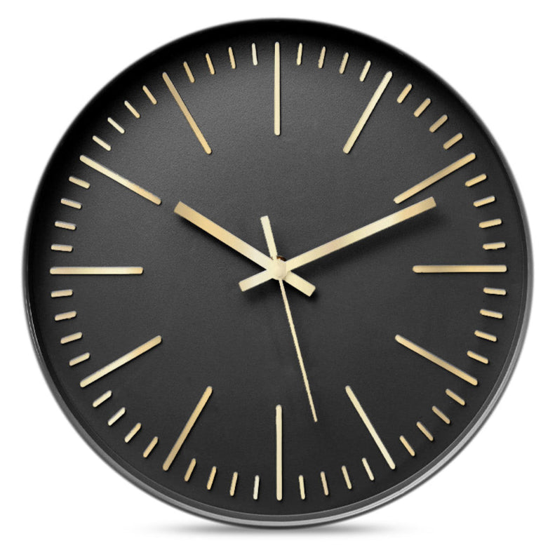 Wall Clock Black Minimalist 30 cm