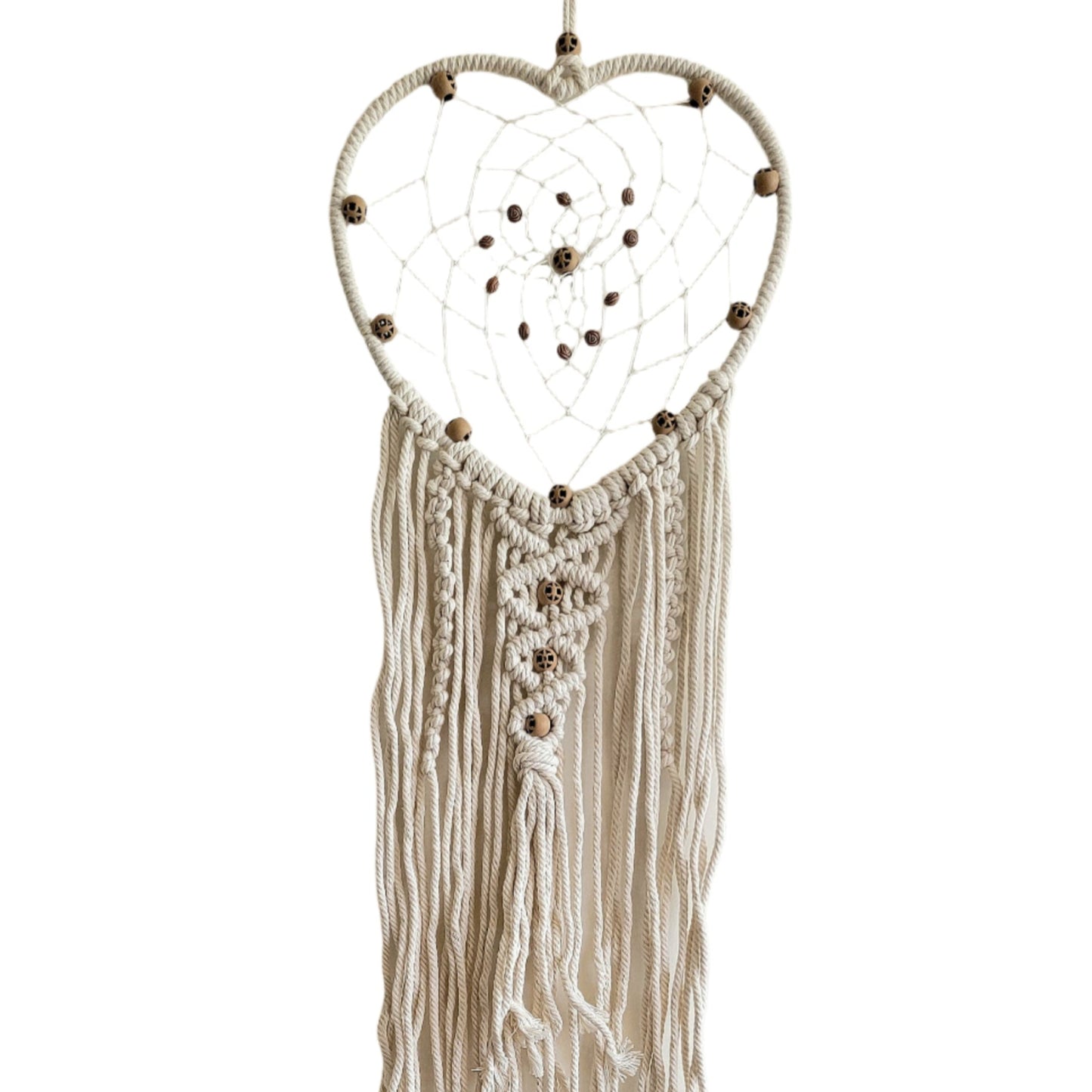 Woven Macrame Wall Hanging Heart Dream Catcher 80 cm