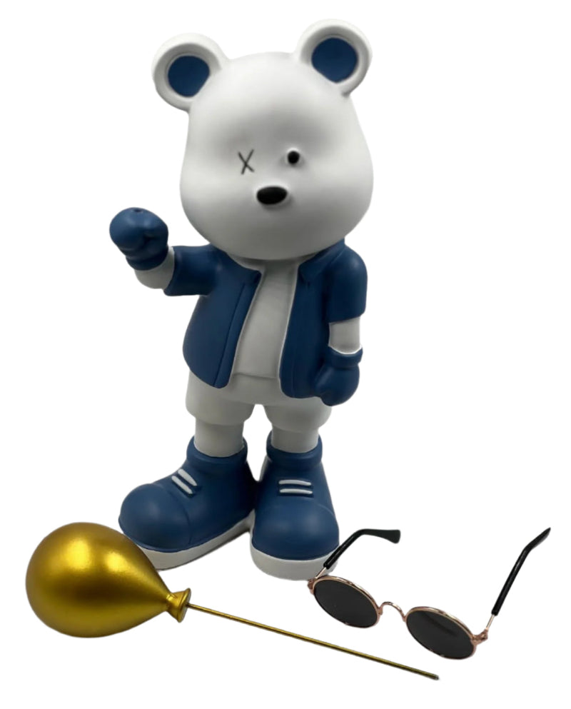 The Cool Bear with Shades & a Balloon -Blue 34 cm
