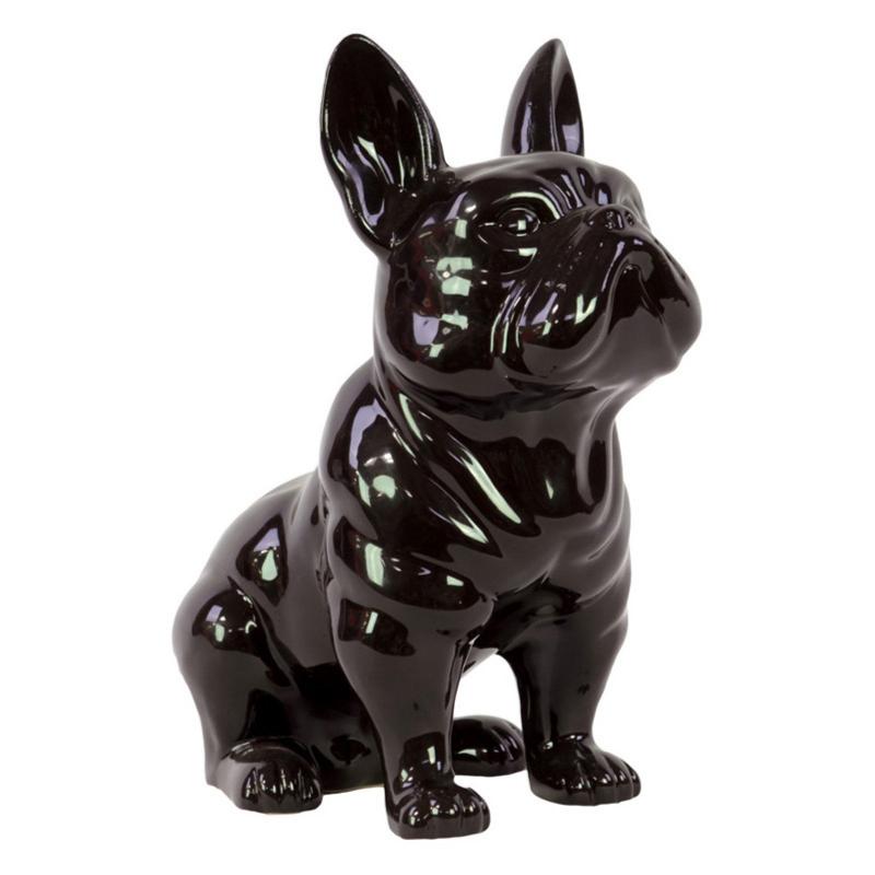 Black Ceramic Bulldog Decorative Coin Box 21 cm