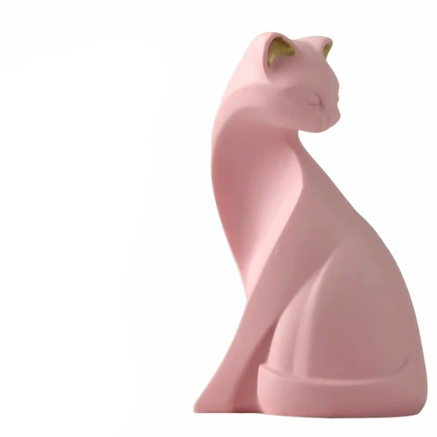Decorative Pink Cat Figurine 16 cm, 1 Pc
