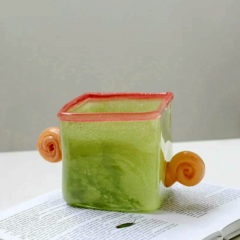 green vase