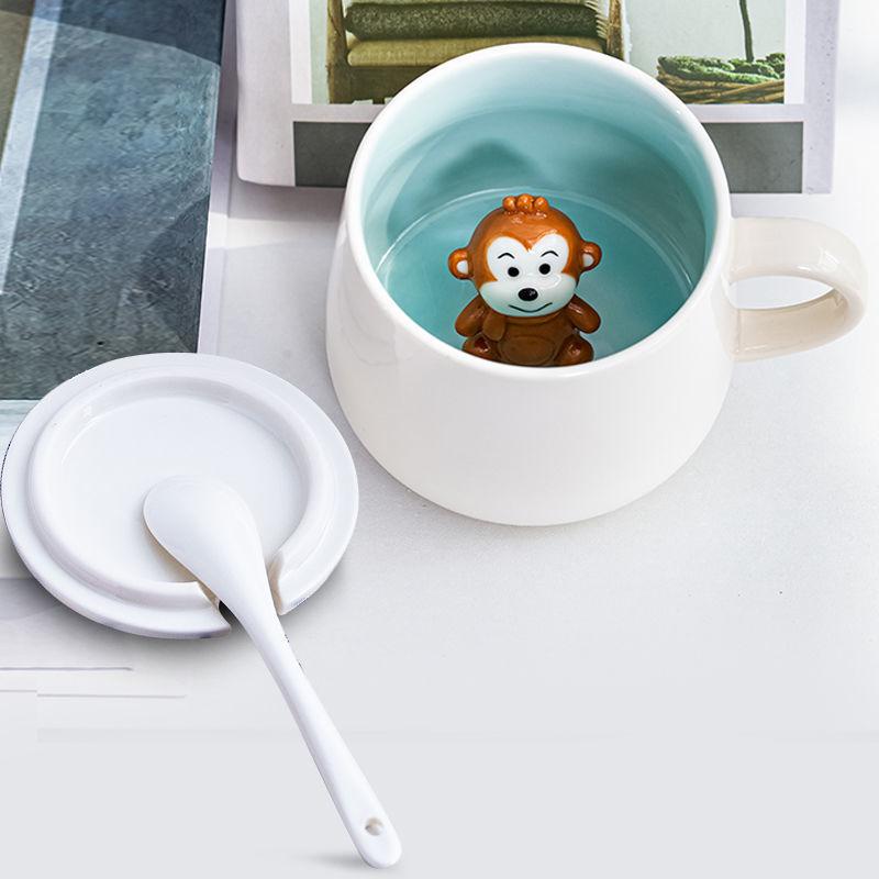 Animal Surprise Inside a Mug + Lid + Spoon 350 ml