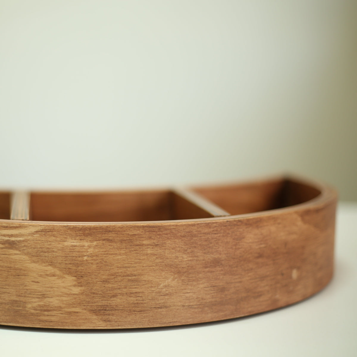 Wooden Shelved Moon Brown, 40 cm