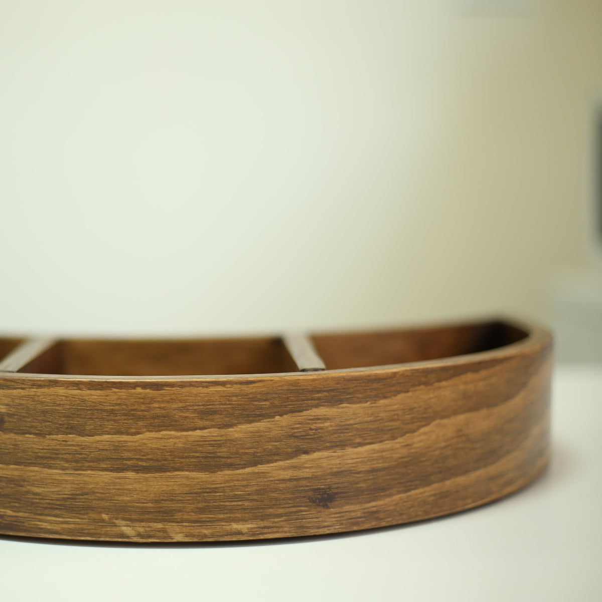 Wooden Shelved Moon Brown, 40 cm