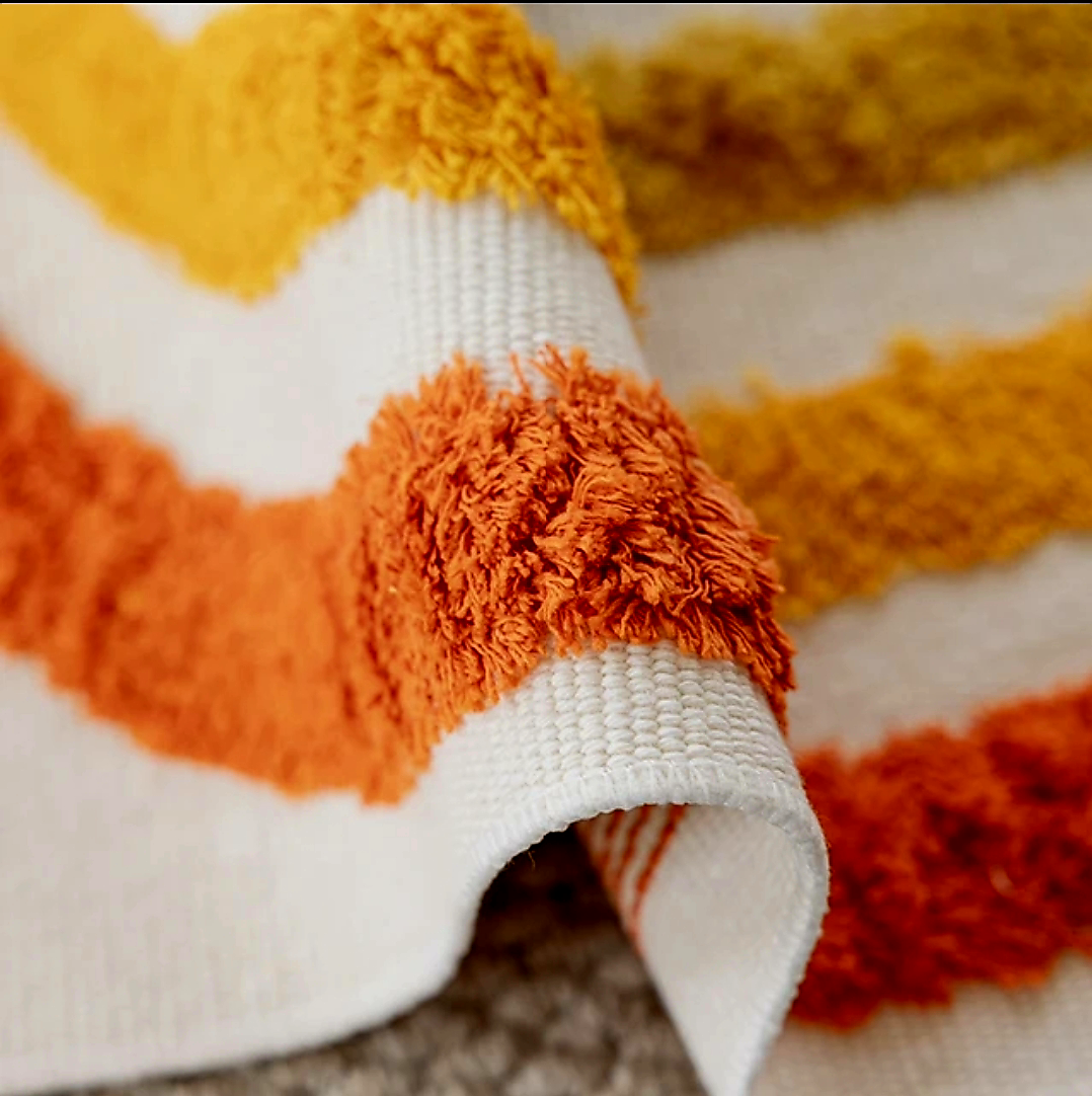 Woven Cotton Tapestry Wall Hanging Rainbow 55x90 cm