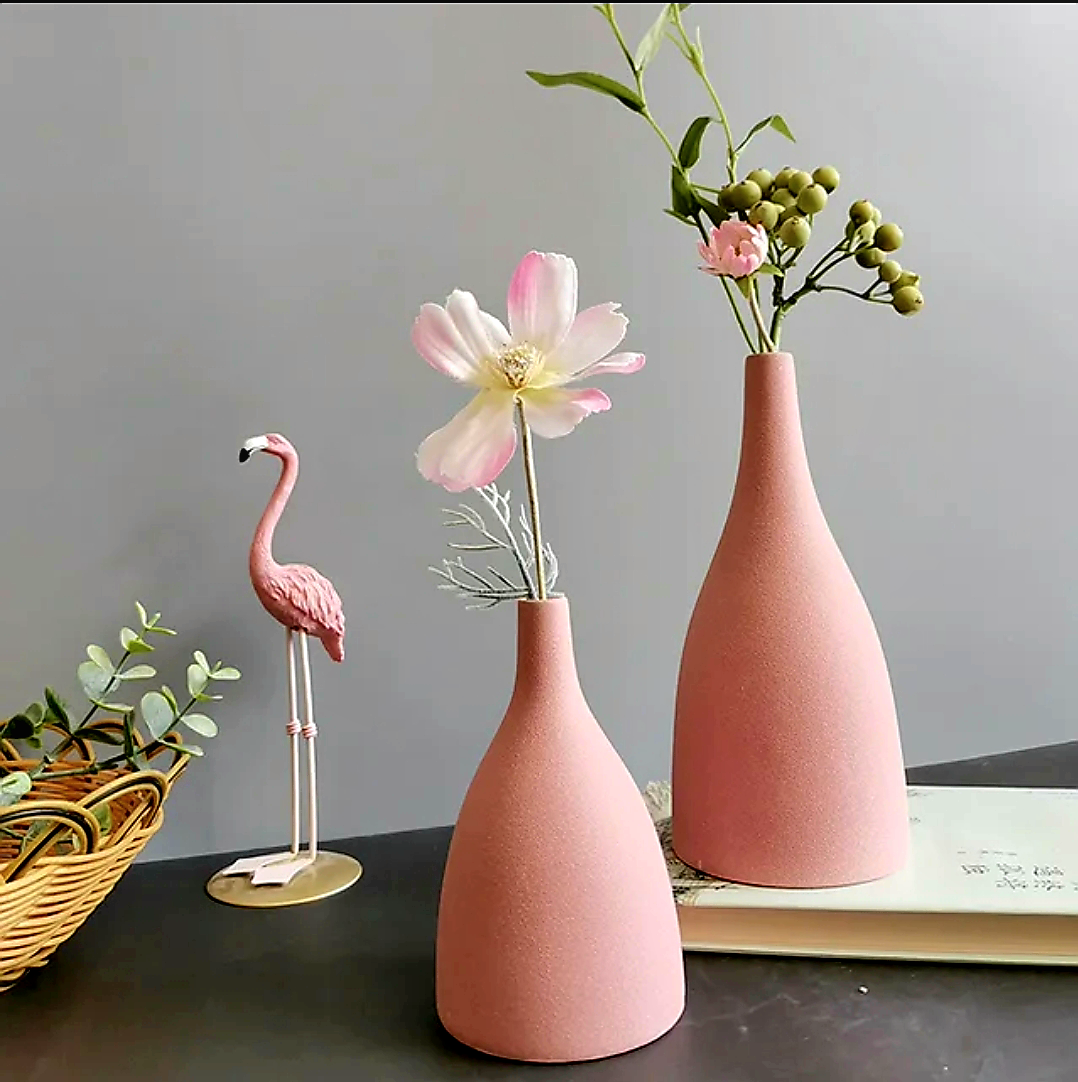 Stone Vase Pink, 1 Pc