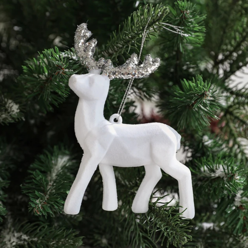 Velvet Deer Christmas Tree Ornament Hanging 9 cm, 1 Pc