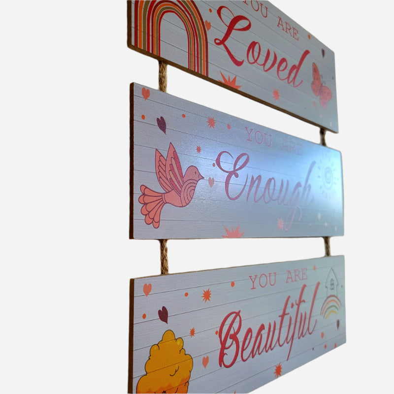 "You are Loved" Wall / Door Wood Sign 30x35 cm