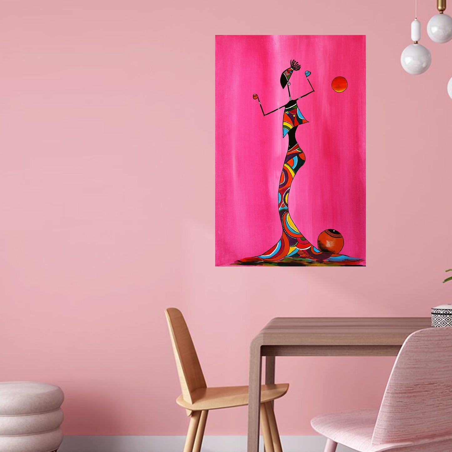 Acrylic on Canva Afro, 60x40 cm