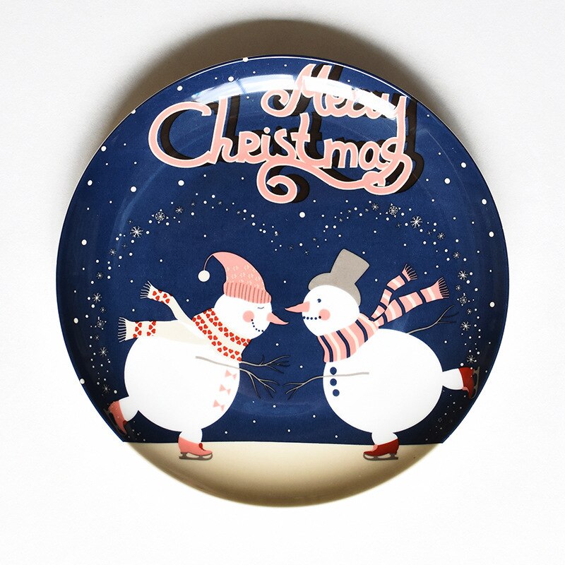 Christmas Plate Glass Ornament Wall or Table, 20 cm