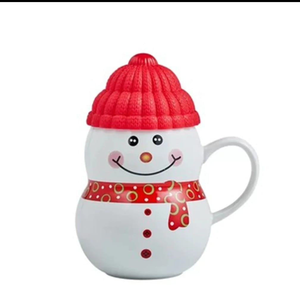 Christmas Snowman Mug + Silicone Hat Lid 350 ml
