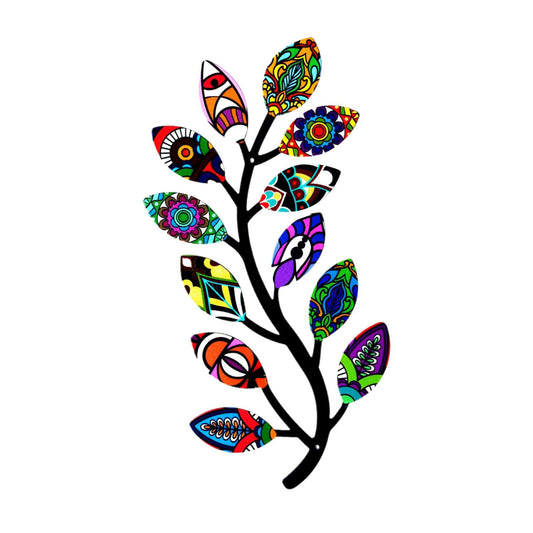 Metal Tree Branch Multi Color Wall Hanging 31 cm