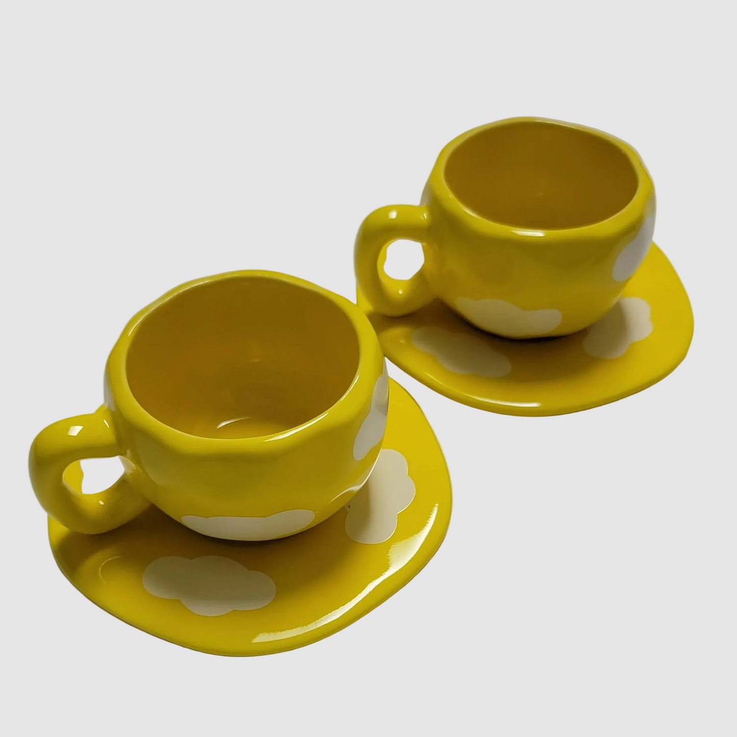 2 Espresso Cups + 2 Coaster Yellow