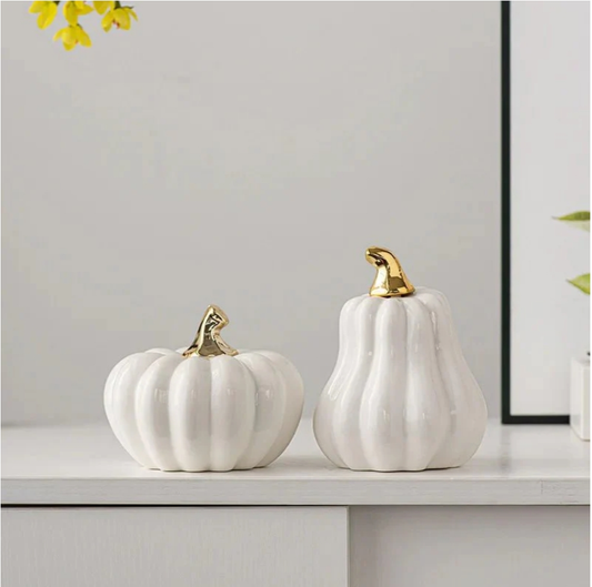 Decorative Pumpkin Ceramic Ornament 13x10 cm
