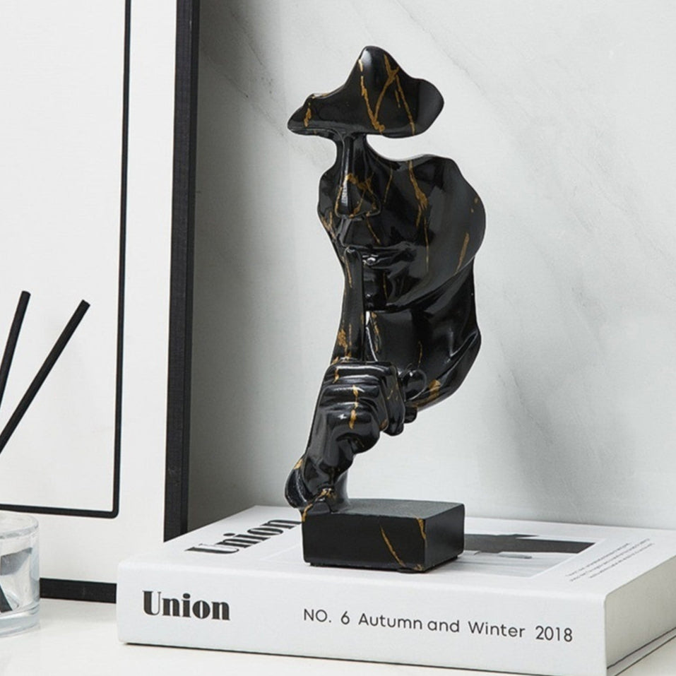 Silent Man Face Sculpture Modern Statue Ombré Colors 27 cm