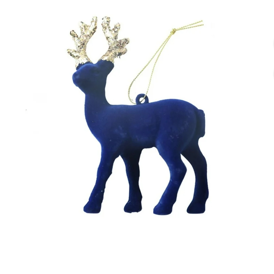 Velvet Deer Christmas Tree Ornament Hanging 9 cm, 1 Pc