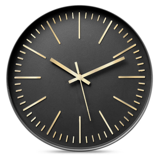 Wall Clock Black Minimalist 30 cm