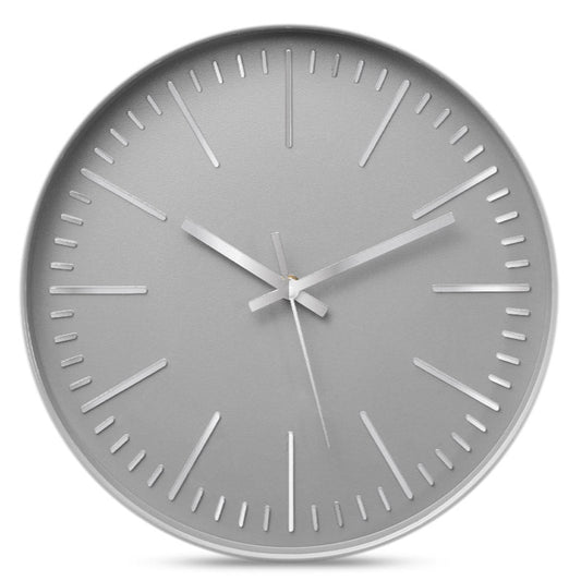 Wall Clock Silver Minimalist 30 cm