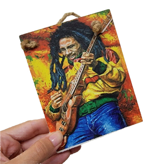 Vintage Wooden Frame Bob Marley 12x8 cm