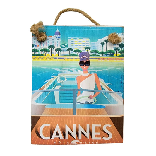 Vintage Wooden Frame Cannes 12x8 cm