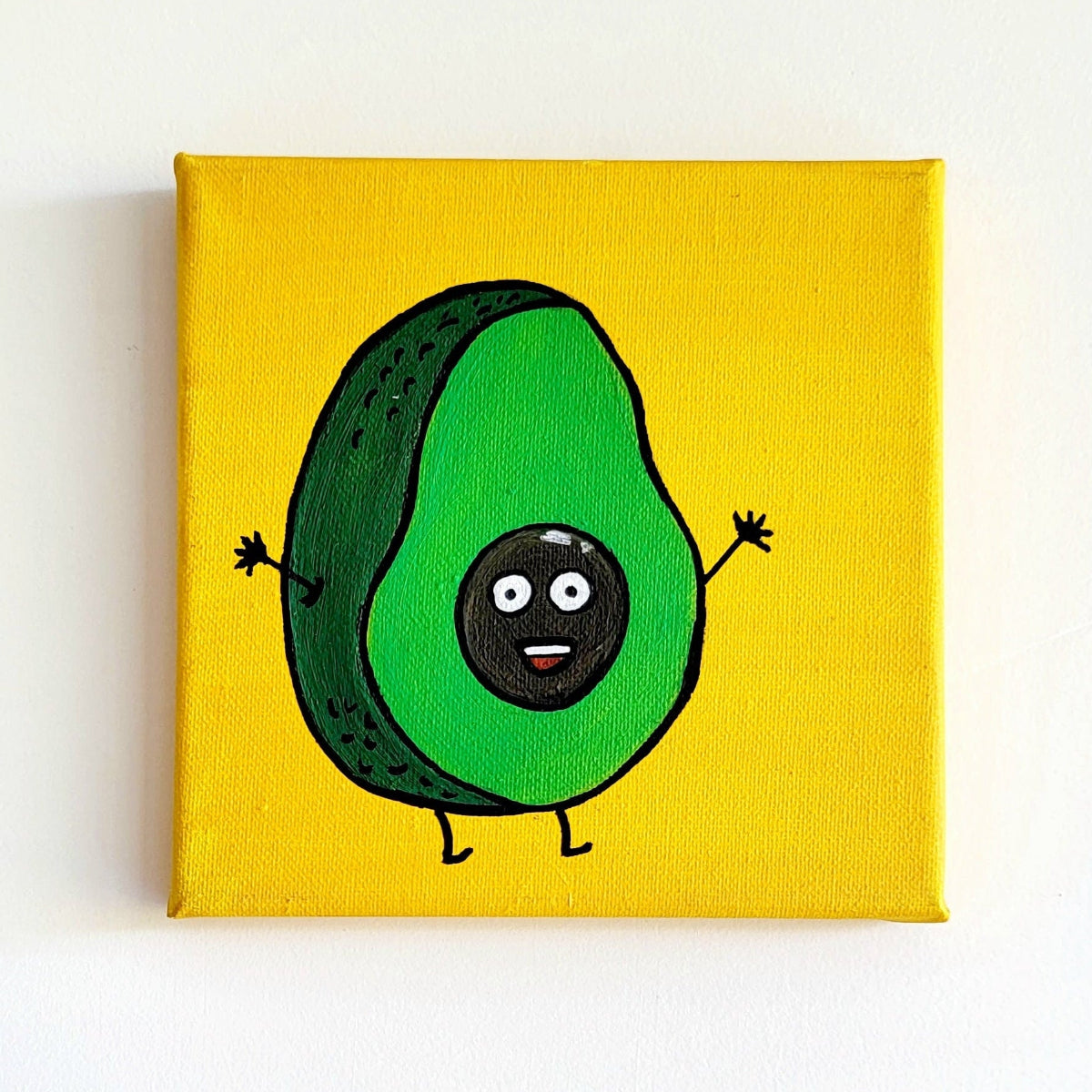 cute avocado painting canvas