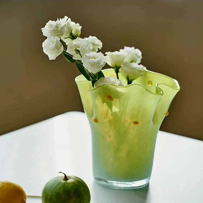 green vase glass