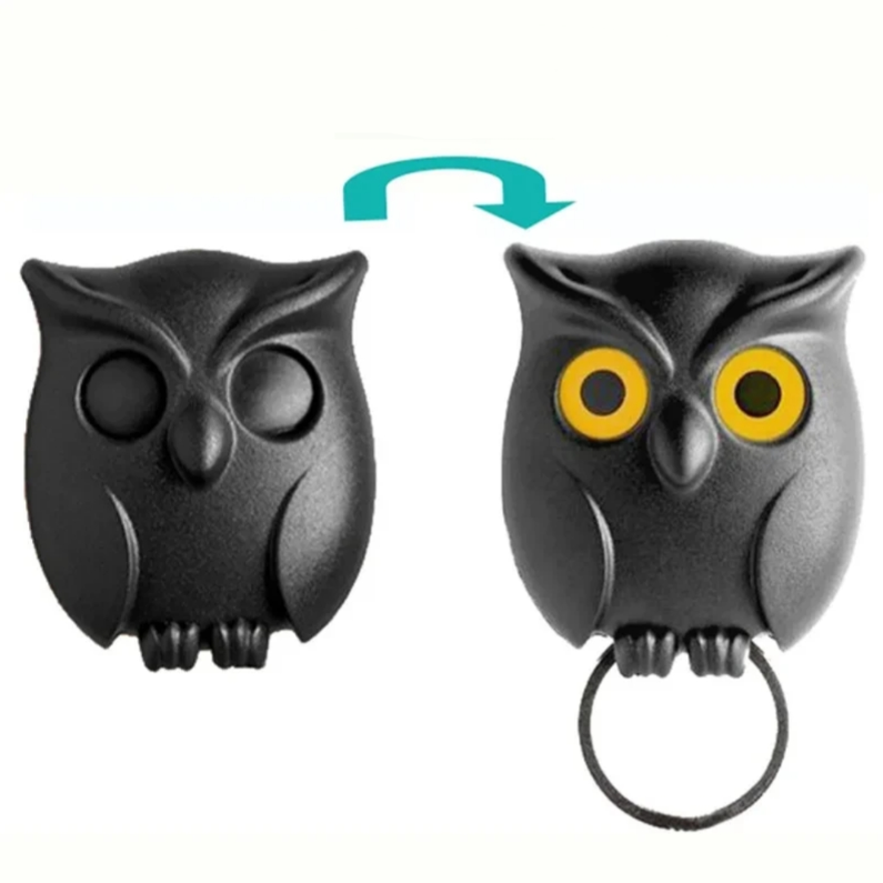 Black owl-shaped key holder magnetic