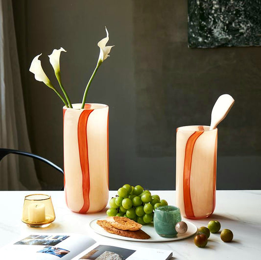 Decorative vases with floral arrangement