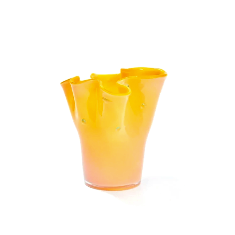 orange yellow glass vase