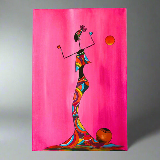 Acrylic on Canva Afro, 60x40 cm