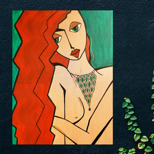 Acrylic on Canva Emerald, 60x40 cm